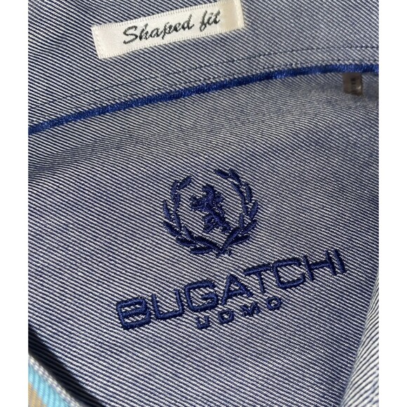 Bugatchi Uomo Shaped Fit Men's XL Windowpane Flannel Long Sleeve Button Up Shirt - Picture 4 of 6